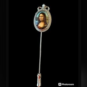 Vintage Sarah Coventry "Masterpiece" Mona Lisa Stick Hat Lapel Pin/Brooch